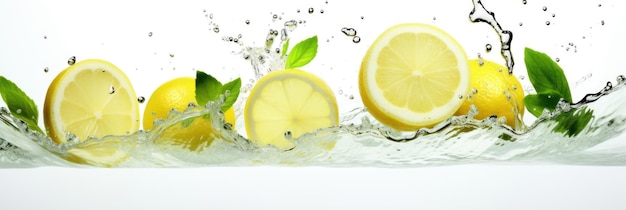 Lemon with mint and a splash of water