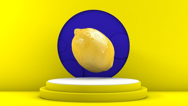 Lemon on a yellow background