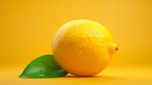 Lemon on a yellow background