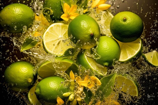 Lemon Zest Delight Creëer een visueel opvallende achtergrond met levendige citroenen