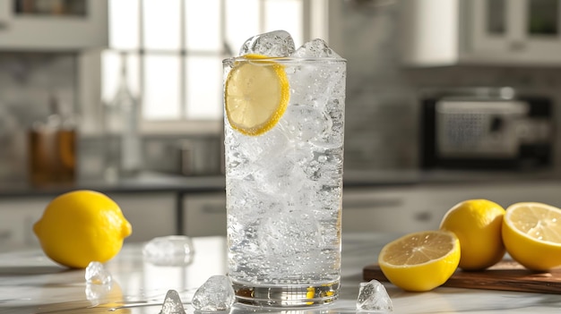 Lemon Zest Fizz Effervescent Hard Seltzer Delight Generatieve AI