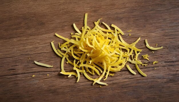 Photo lemon zest on a woodwn background