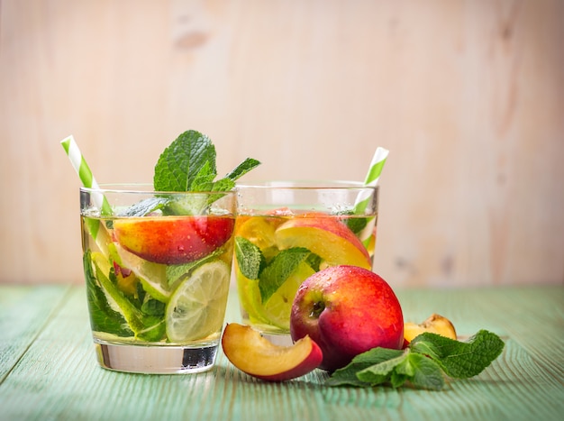 Lemonade drink on a wooden table