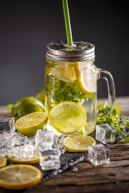 Lemonade in the glass jar