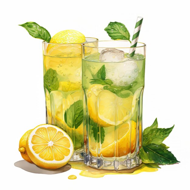 Photo lemonade isolated with white background