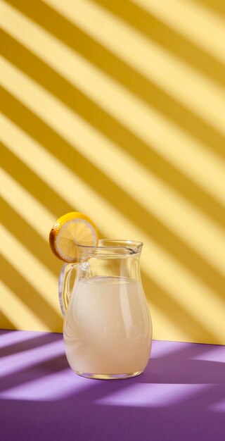 Lemonade jar with lemon slice