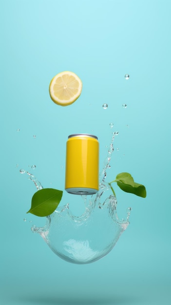 Lemonade kan vallen in water glas