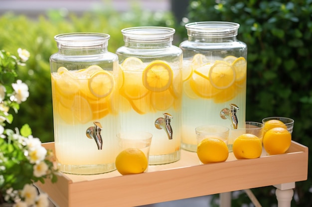 Lemonade served in martini glasses with a slice of lime