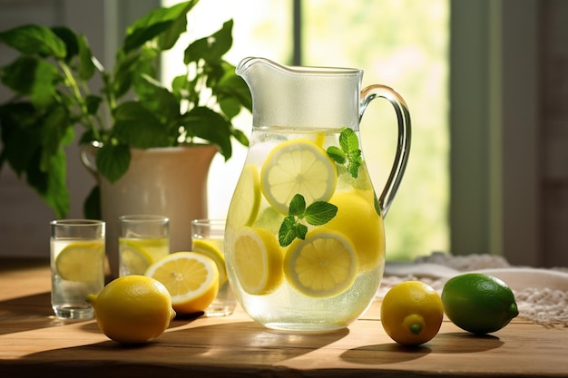 Lemonade served in martini glasses with a slice of lime