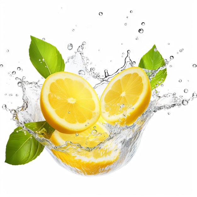 Lemonade splash isolated on White Background