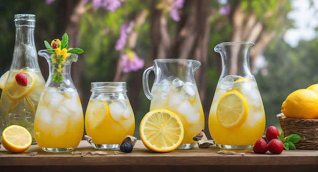 Lemonade with a beautiful design AI generation