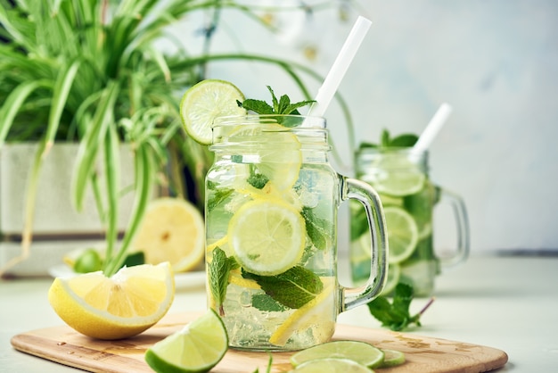 lemonade with lemon and lime