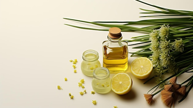 Photo lemongrass essentials oil cymbopogon natural extract