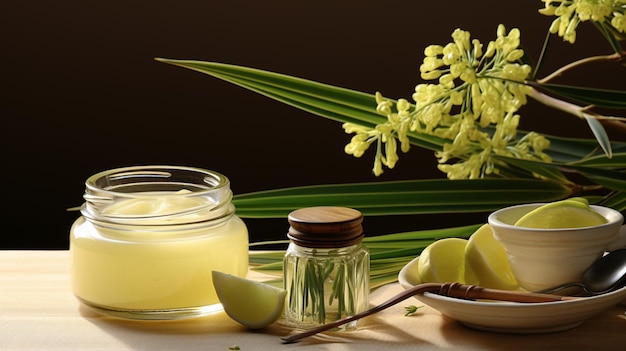 Photo lemongrass essentials oil cymbopogon natural extract