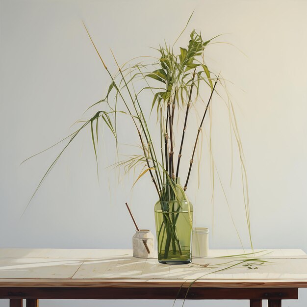 lemongrass tree on a white table