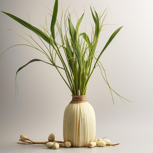 Photo lemongrass tree on a white table