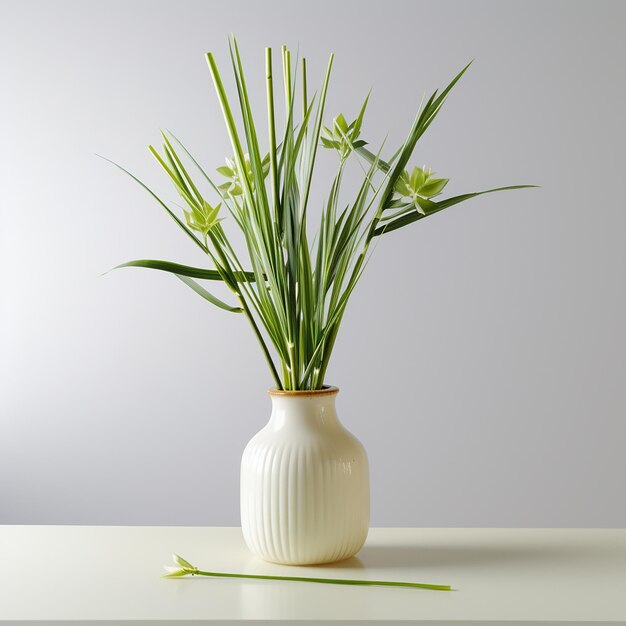 Photo lemongrass tree on a white table