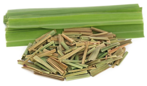 Lemongrass over white background