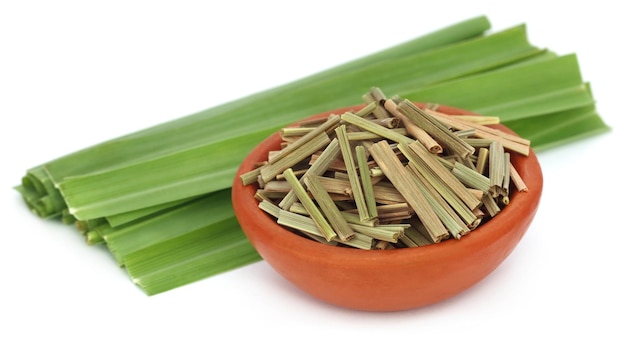 Lemongrass over white background