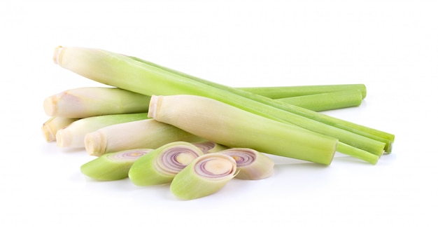 Photo lemongrass on a white