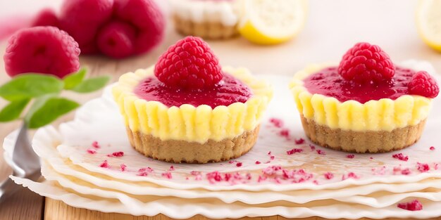 LemonRaspberry Mini Cheesecakes crunchy Cookies