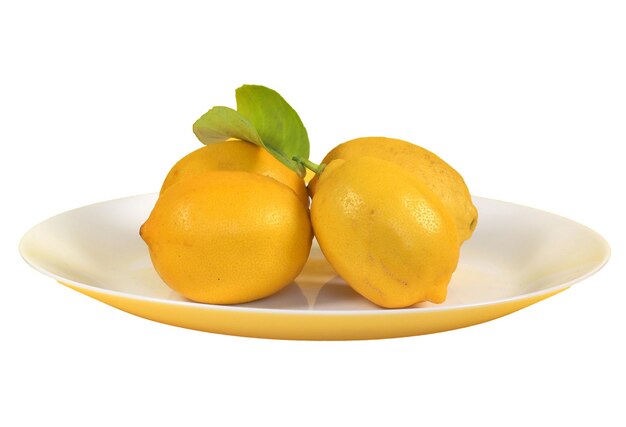 Лимоны в тарелке с прозрачным PNG