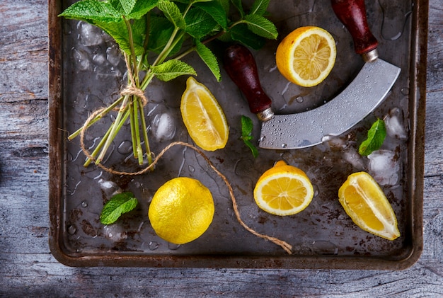 Lemons fresh. Citrus for summer drink.