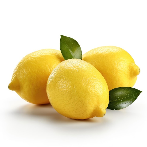 Lemons isolated on white background generative AI