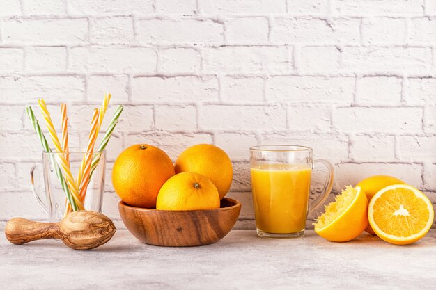 Lemons and juicer for making orange juice