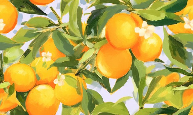 Лимонный рисунок на обоях из цитрусовых фруктов для карты дизайна ткани, созданной с помощью генеративных инструментов ИИ