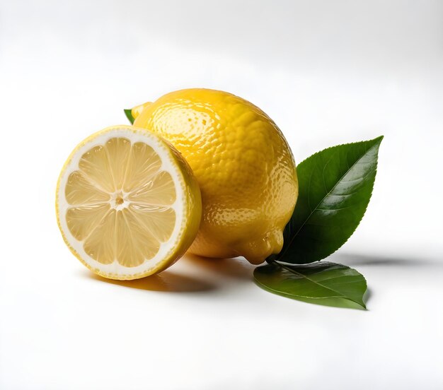 白い背景のレモン