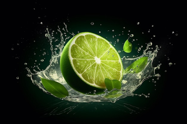 Lemons with Water Splash Ai generative