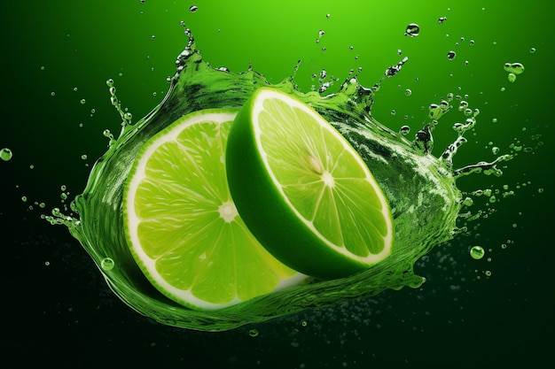 Lemons with Water Splash Ai generative