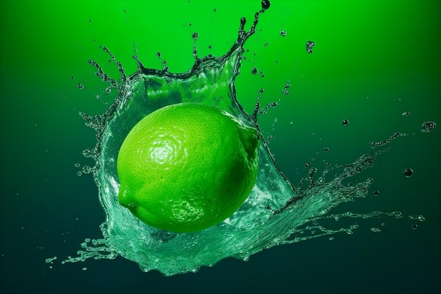 Lemons with Water Splash Ai generative