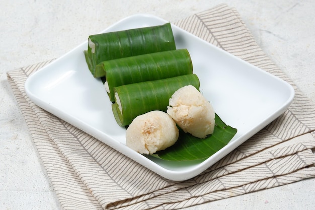 lemper is an indonesian traditional foodMade from Glutinous RiceSteamed with Coconut milk