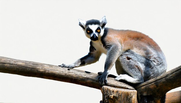 Photo lemur isolated on white