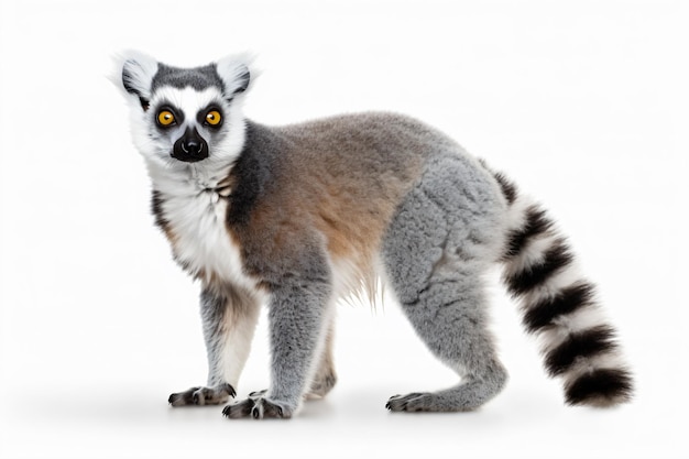 A lemur with a white background