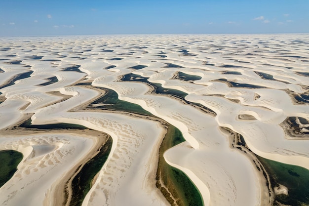 Lencois Maranhenses National Park. Dunes and rainwater lakes landscape. Barreirinhas, MA, Brazil.