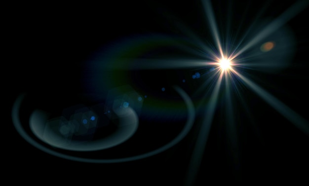 Lens flare against black background