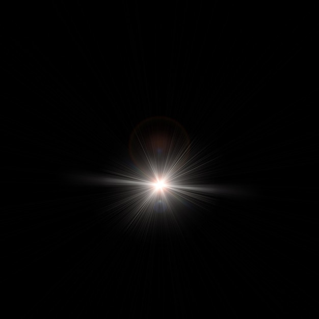 Lens flare cinematic visual light effect on black background