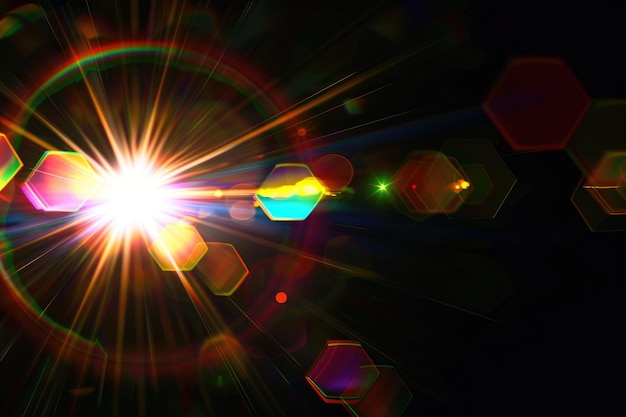 Photo lens flare overlay for enhancing photos with abstract light effects