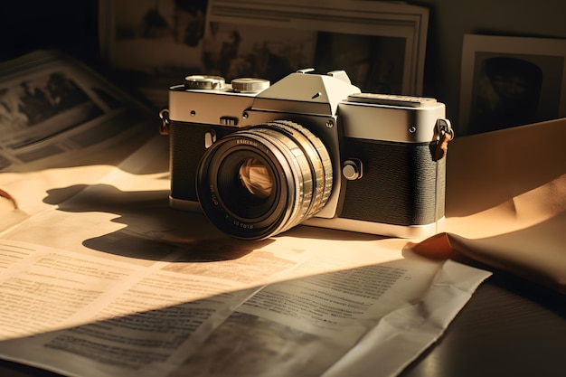 Lens to the World Camera on Wooden Table