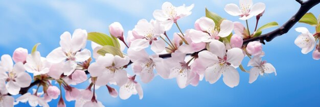 Lente achtergrond bloeiende appelboom op de achtergrond van de hemel