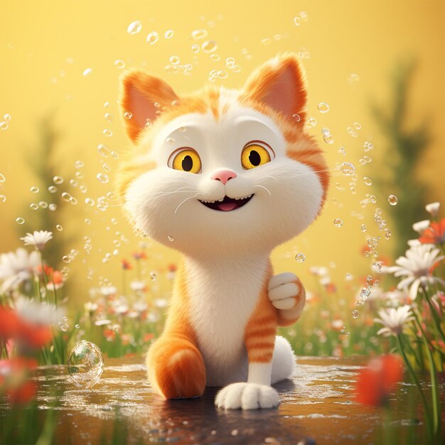 Lente achtergrond Super schattige oranje melk Pixar