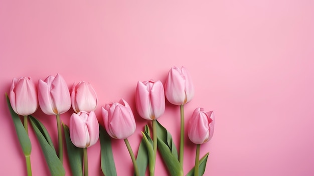 Lente tulp maakt op roze vestiging het beste te zien in niveau lay-organiseren AI gegenereerd