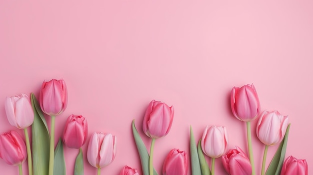 Lente tulp maakt op roze vestiging het beste te zien in niveau lay-organiseren AI gegenereerd