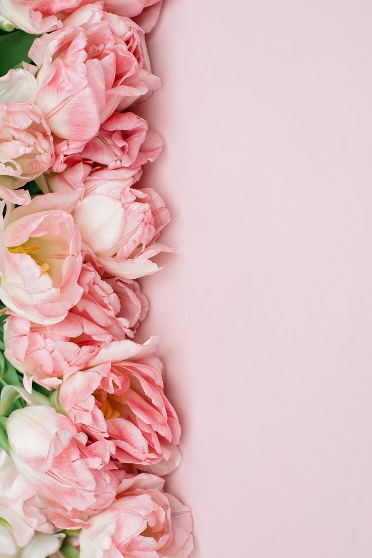 Foto lente verse bloemen van roze tulpen