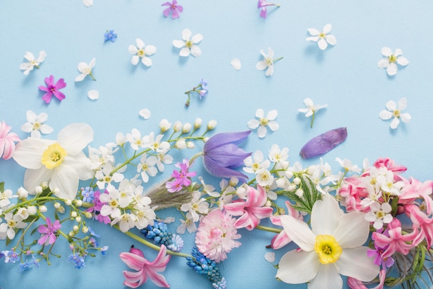 Lentebloemen op papier achtergrond