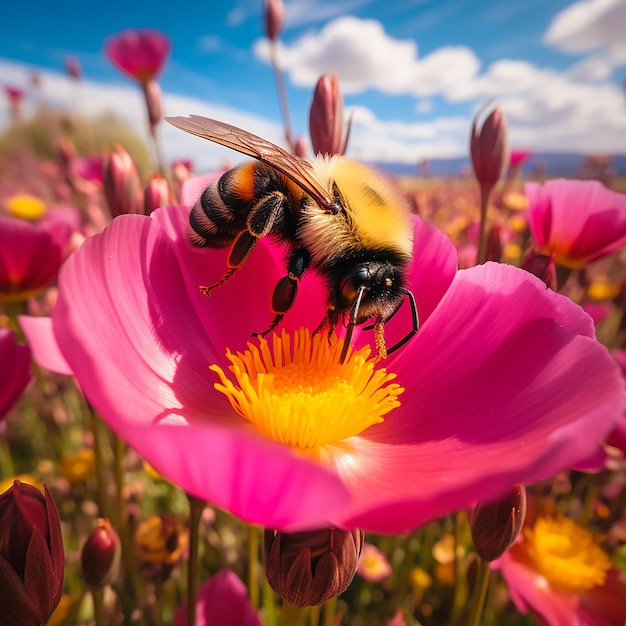 Lentelandschap met een hommel