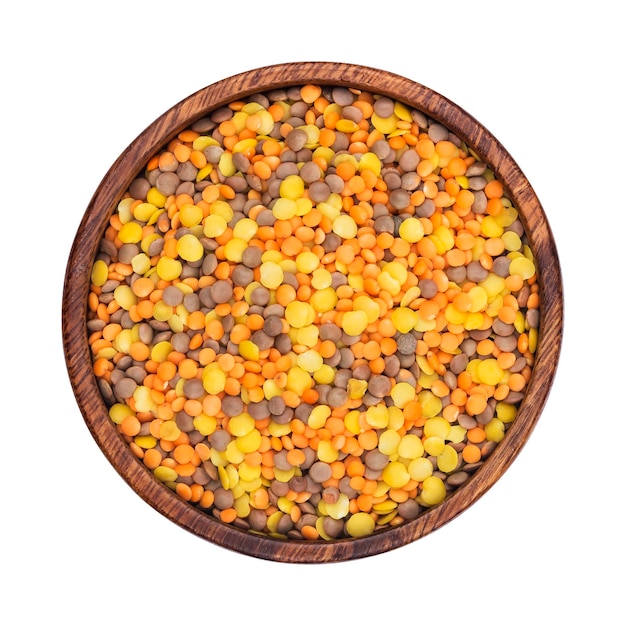 Lentils mix isolated on white background